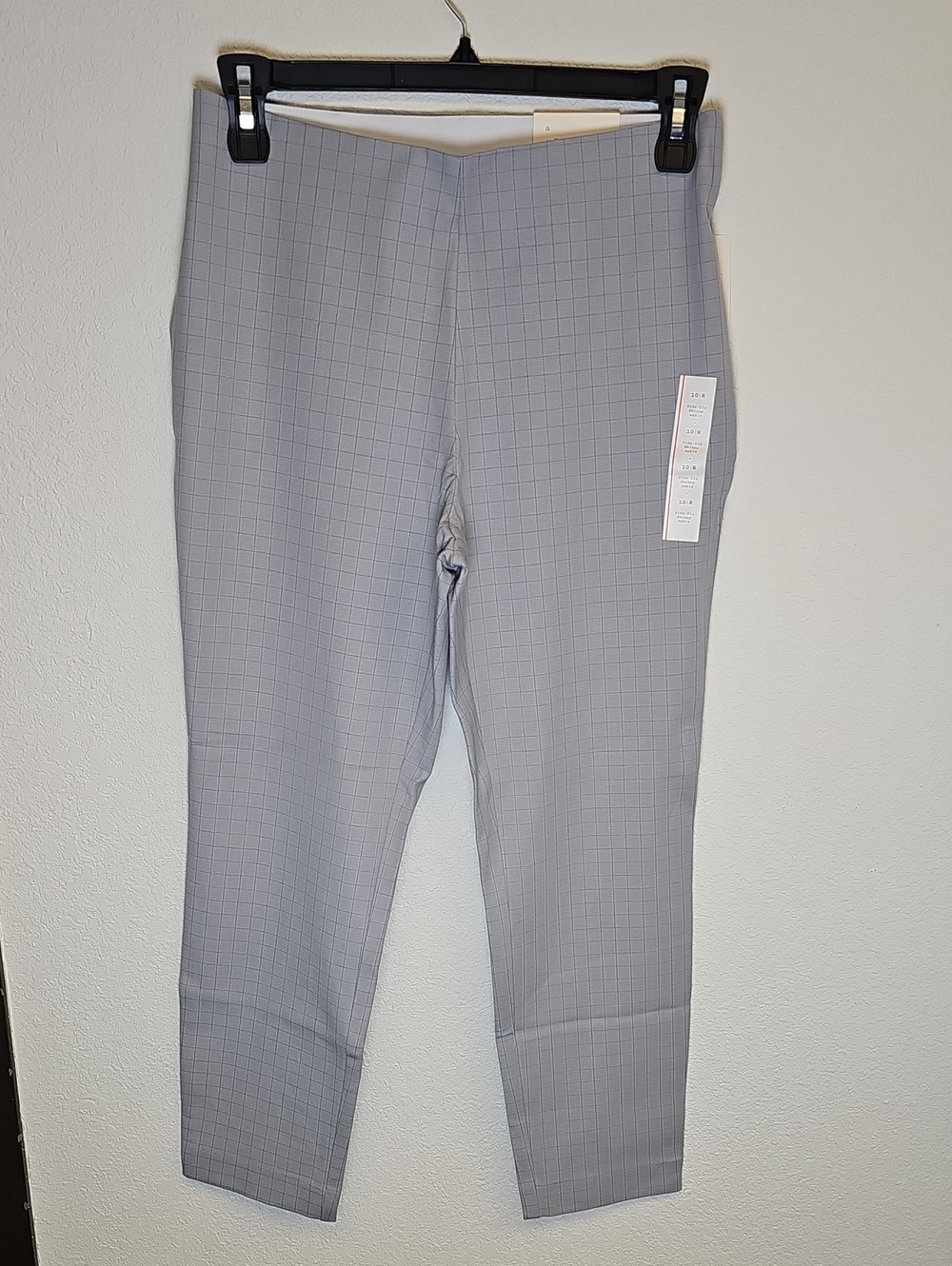 a new day Light Gray Slim Chinos, Wide Comfort Waist Side Zip 10R
